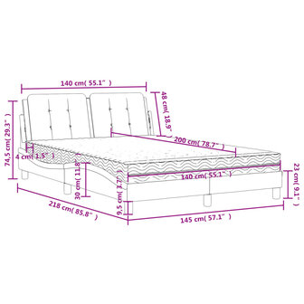 Bed met matras kunstleer zwart 140x200 cm 8721012353497 11