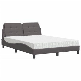 Bed met matras kunstleer grijs 140x200 cm 8721012353527 2