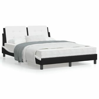 Bed met matras kunstleer zwart en wit 140x200 cm 8721012353541 1