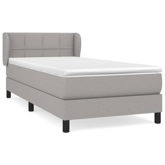 Boxspring met matras stof lichtgrijs 90x200 cm 8720287400899 2