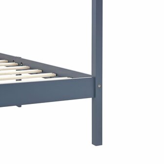 Hemelbedframe massief grenenhout grijs 90x200 cm 8719883677576 6