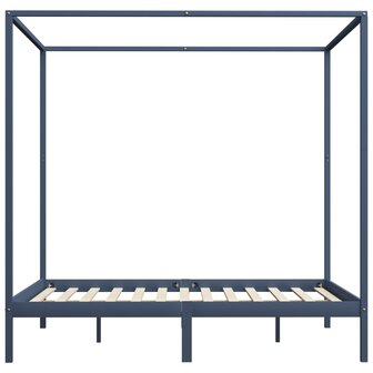 Hemelbedframe massief grenenhout grijs 180x200 cm 8719883677620 3