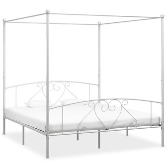 Hemelbedframe metaal wit 180x200 cm 8719883783475 1