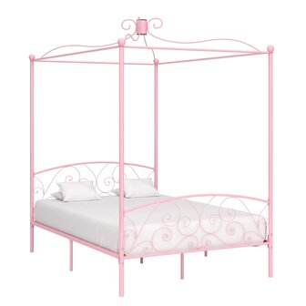 Hemelbedframe metaal roze 140x200 cm 8719883791838 1