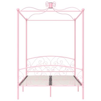 Hemelbedframe metaal roze 140x200 cm 8719883791838 3