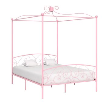 Hemelbedframe metaal roze 180x200 cm 8719883791852 1