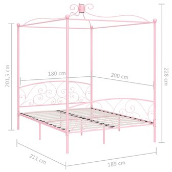 Hemelbedframe metaal roze 180x200 cm 8719883791852 6