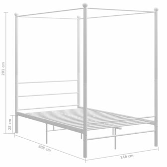 Hemelbedframe metaal wit 140x200 cm 8720286163764 6