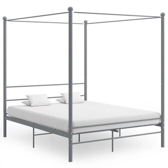 Hemelbedframe metaal grijs 160x200 cm 8720286163801 1