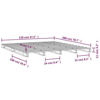 Palletbed massief grenenhout zwart 120x200 cm 8720287139768 8