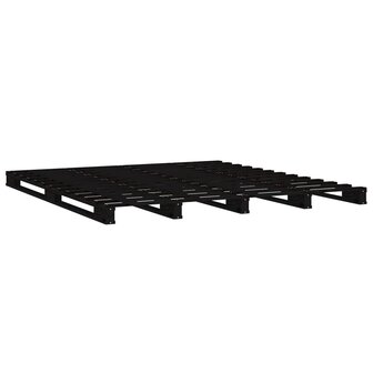 Palletbed massief grenenhout zwart 140x190 cm 8720287140269 4