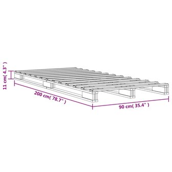 Palletbed massief grenenhout wasbruin 90x200 cm 8721012315280 9