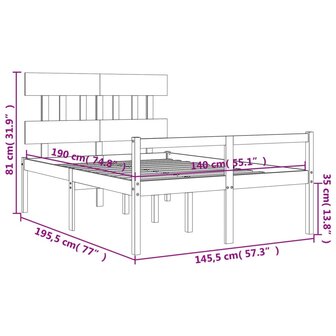 Seniorenbed met hoofdbord massief hout 140x190 cm 8720845405663 12