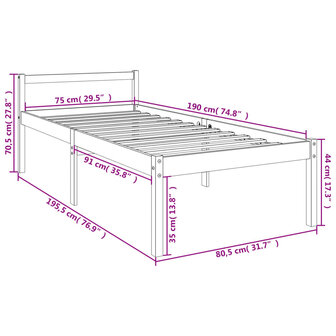 Seniorenbed massief grenenhout wit 75x190 cm 8720286877838 10