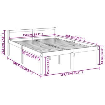 Seniorenbed massief grenenhout wit 150x200 cm 8720286878293 10