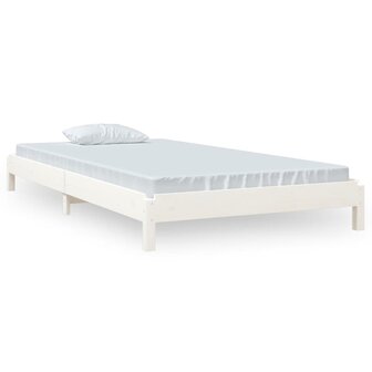 Bed stapelbaar 90x200 cm massief grenenhout wit 8720287073710 2