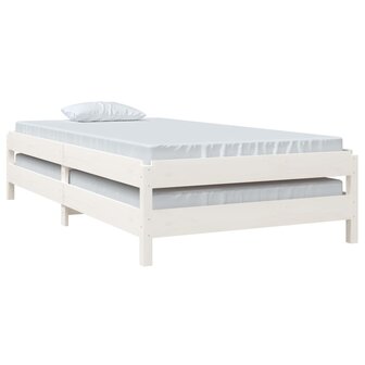 Bed stapelbaar 80x200 cm massief grenenhout wit 8720287073765 5