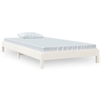 Bed stapelbaar 90x190 cm massief grenenhout wit 8720287073819 2