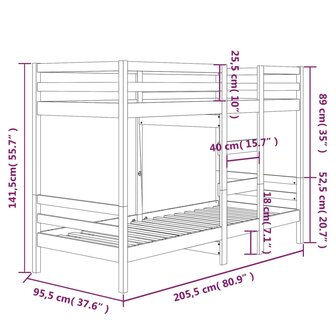 Stapelbed massief grenenhout 90x200 cm 8720287216582 8