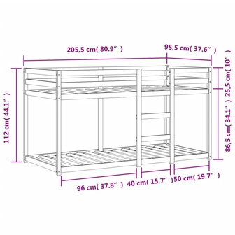 Stapelbed massief grenenhout wasbruin 90x200 cm 8721012406896 9