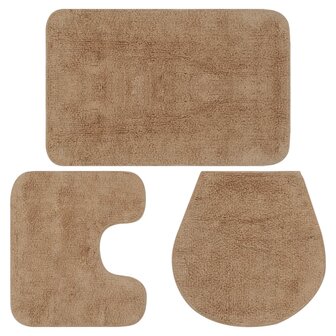 Badmattenset stof beige 3-delig 8718475603436 1