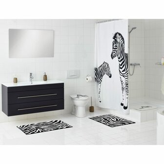 RIDDER Badmat Zebra 38x72 cm wit en zwart 4006956610207 2