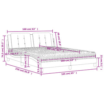 Bed met matras kunstleer zwart 160x200 cm 8721012353565 11