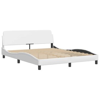 Bed met matras kunstleer wit 160x200 cm 8721012353572 4