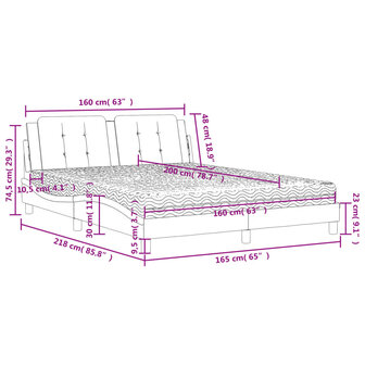 Bed met matras kunstleer wit 160x200 cm 8721012353572 11