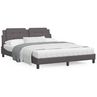 Bed met matras kunstleer grijs 160x200 cm 8721012353596 1