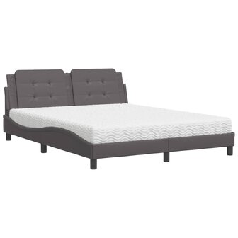 Bed met matras kunstleer grijs 160x200 cm 8721012353596 2