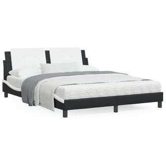 Bed met matras kunstleer zwart en wit 160x200 cm 8721012353619 1