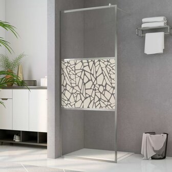 Inloopdouchewand met stenenmotief 140x195 cm ESG-glas 8720286047774 1