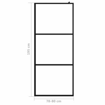 Inloopdouchewand transparant 80x195 cm ESG-glas zwart 8720286288580 7