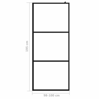 Inloopdouchewand transparant 100x195 cm ESG-glas zwart 8720286288603 6