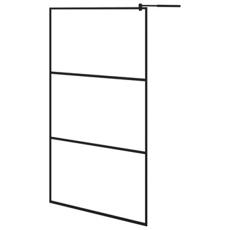 Inloopdouchewand transparant 115x195 cm ESG-glas zwart 8720286288610 2