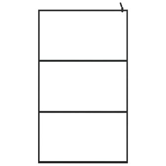 Inloopdouchewand transparant 115x195 cm ESG-glas zwart 8720286288610 3