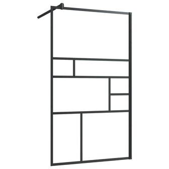 Inloopdouchewand 90x195 cm ESG-glas transparant en zwart 8720286416099 2