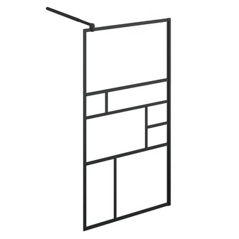 Inloopdouchewand 90x195 cm ESG-glas transparant en zwart 8720286416099 4