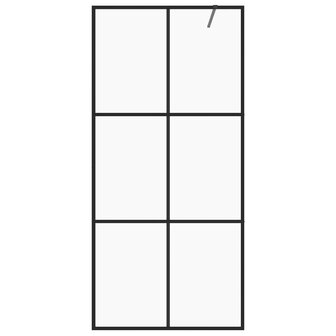 Inloopdouchewand 80x195 cm ESG-glas transparant en zwart 8720286513262 3