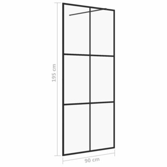 Inloopdouchewand 90x195 cm ESG-glas transparant en zwart 8720286513279 5