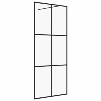 Inloopdouchewand 100x195 cm ESG-glas transparant en zwart 8720286513286 2