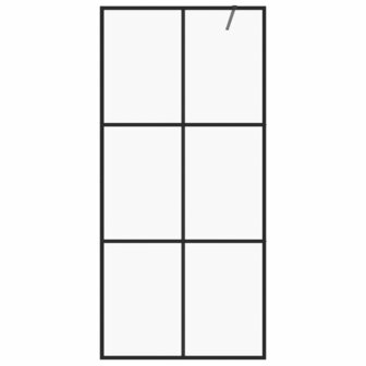 Inloopdouchewand 100x195 cm ESG-glas transparant en zwart 8720286513286 3