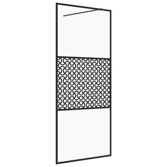 Inloopdouchewand 90x195 cm ESG-glas transparant en zwart 8720286513323 2