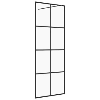 Inloopdouchewand 80x195 cm ESG-glas transparant en zwart 8720286513361 2