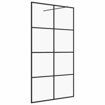 Inloopdouchewand 90x195 cm ESG-glas transparant en zwart 8720286513378 2