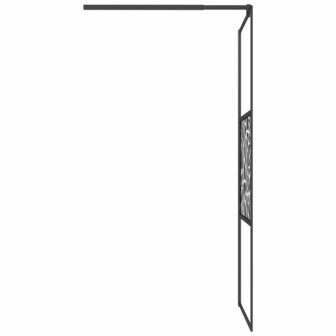 Inloopdouchewand met stenenmotief 80x195 cm ESG-glas zwart 8720286933305 5