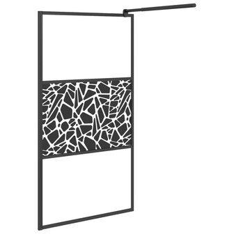 Inloopdouchewand met stenenmotief 100x195 cm ESG-glas zwart 8720286933329 4