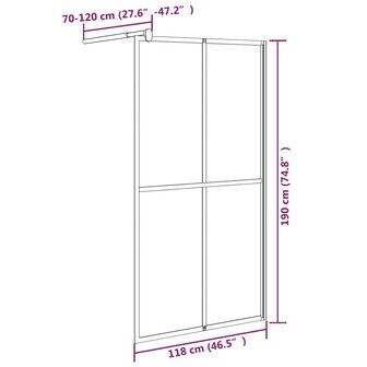 Inloopdouchescherm 118x190 cm donker gehard glas 8720286933374 7