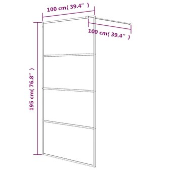 Inloopdouchewand 100x195 cm transparant ESG-glas zilverkleurig 8720287052340 7